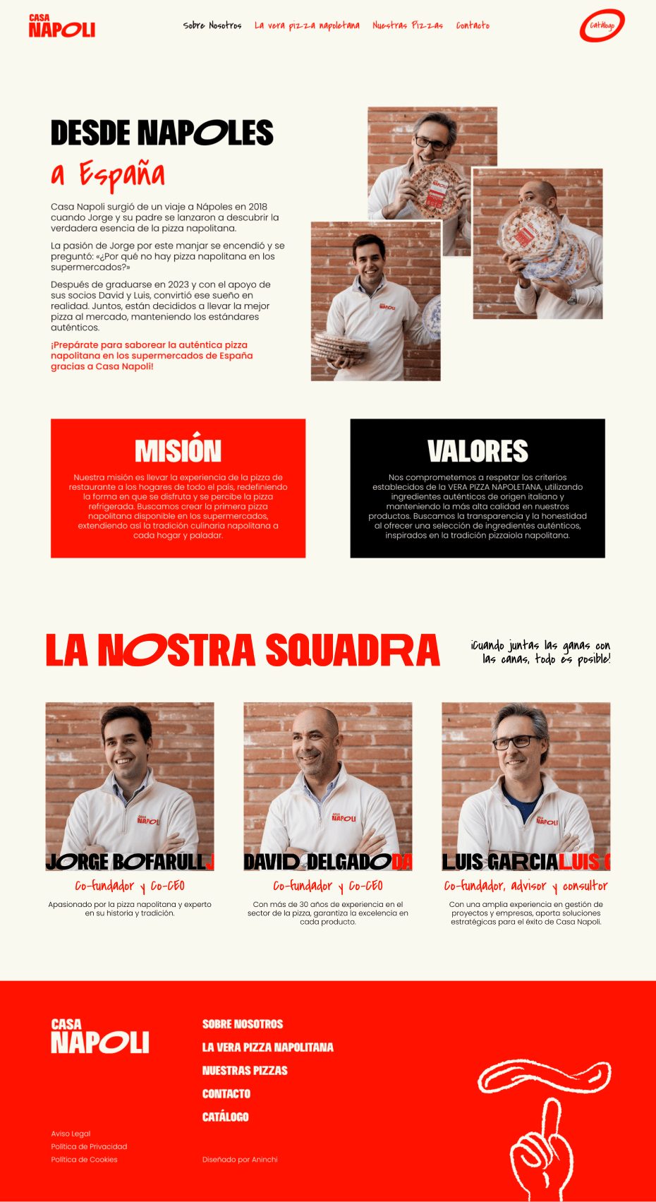 Página Nosotros - Casa Napoli